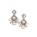 Glam Geo Crystal Stone Statement Earrings